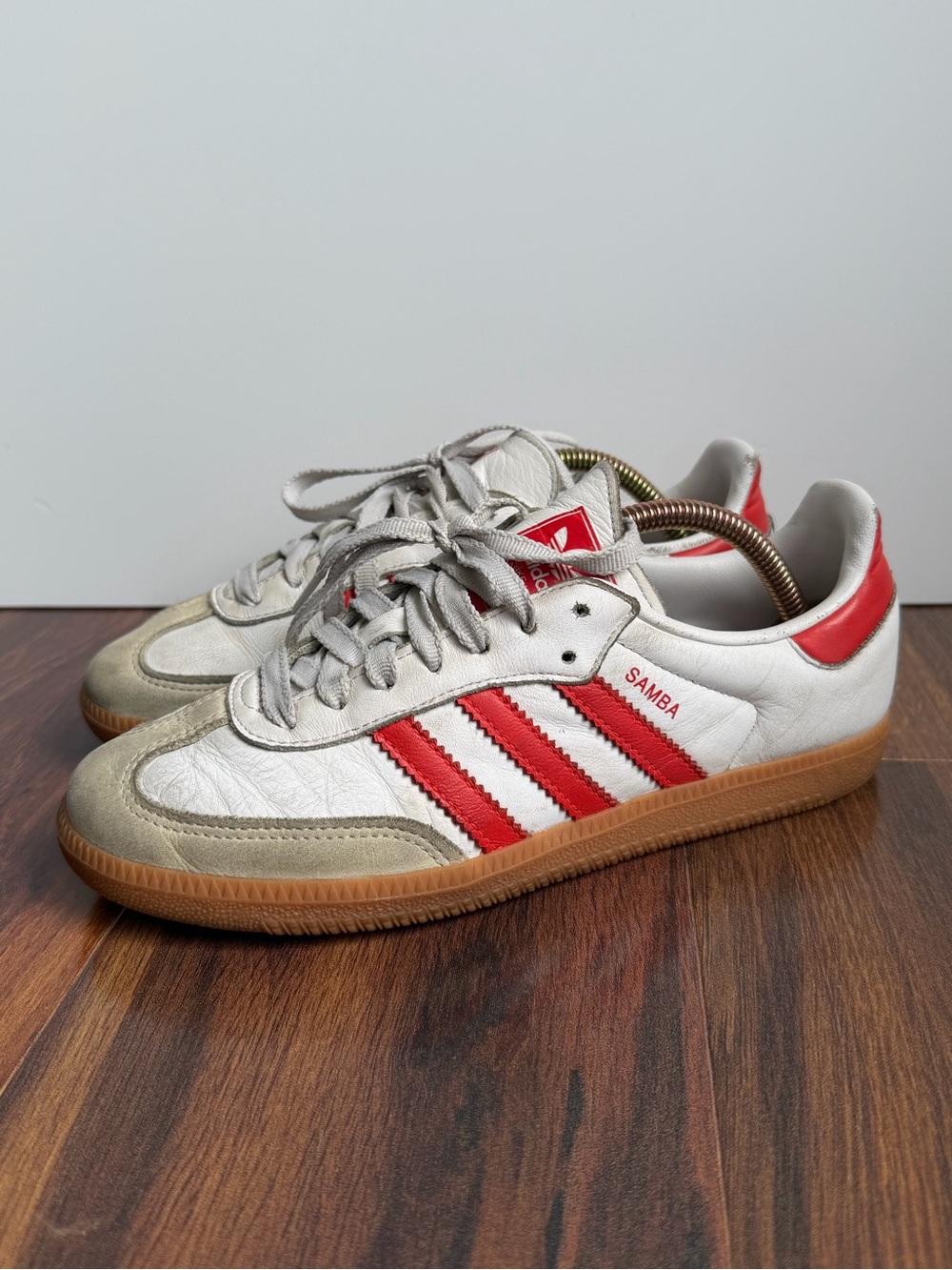 Adidas Samba Leather Gumshoe White with Red IF6513 Womens 7